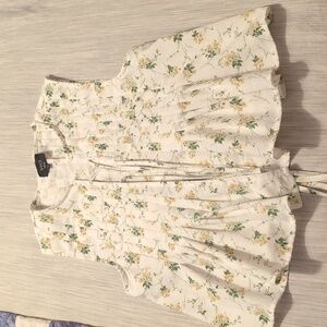Vici White and Yellow Floral Sleeveless Blouse